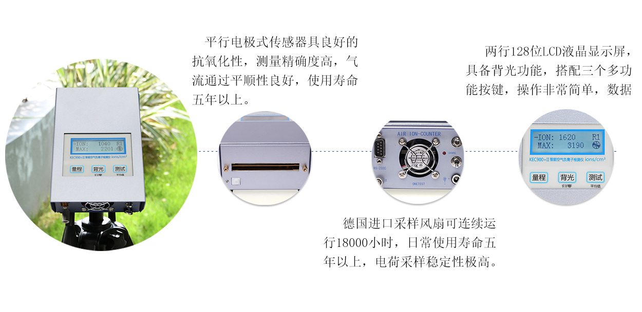 空氣負(fù)離子檢測儀 KEC900+II系列特點